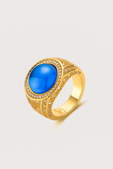 Alfreya Blue Agate Signet Ring