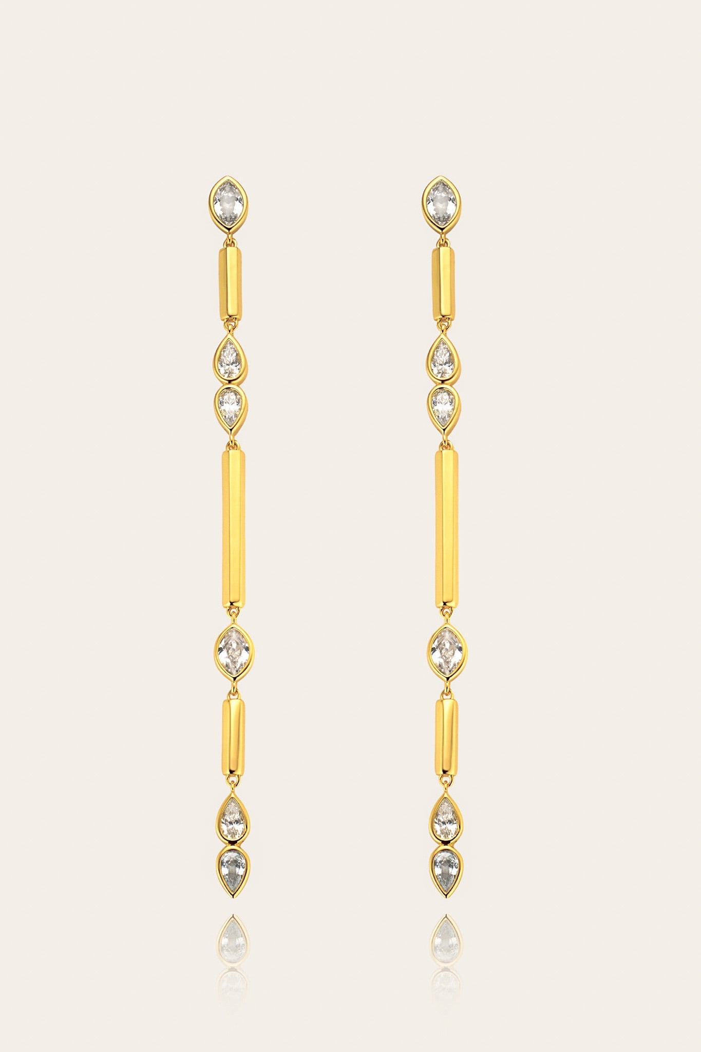 Lia Hex Drop Earrings Large أقراط ليا سداسية متدلية كبيرة