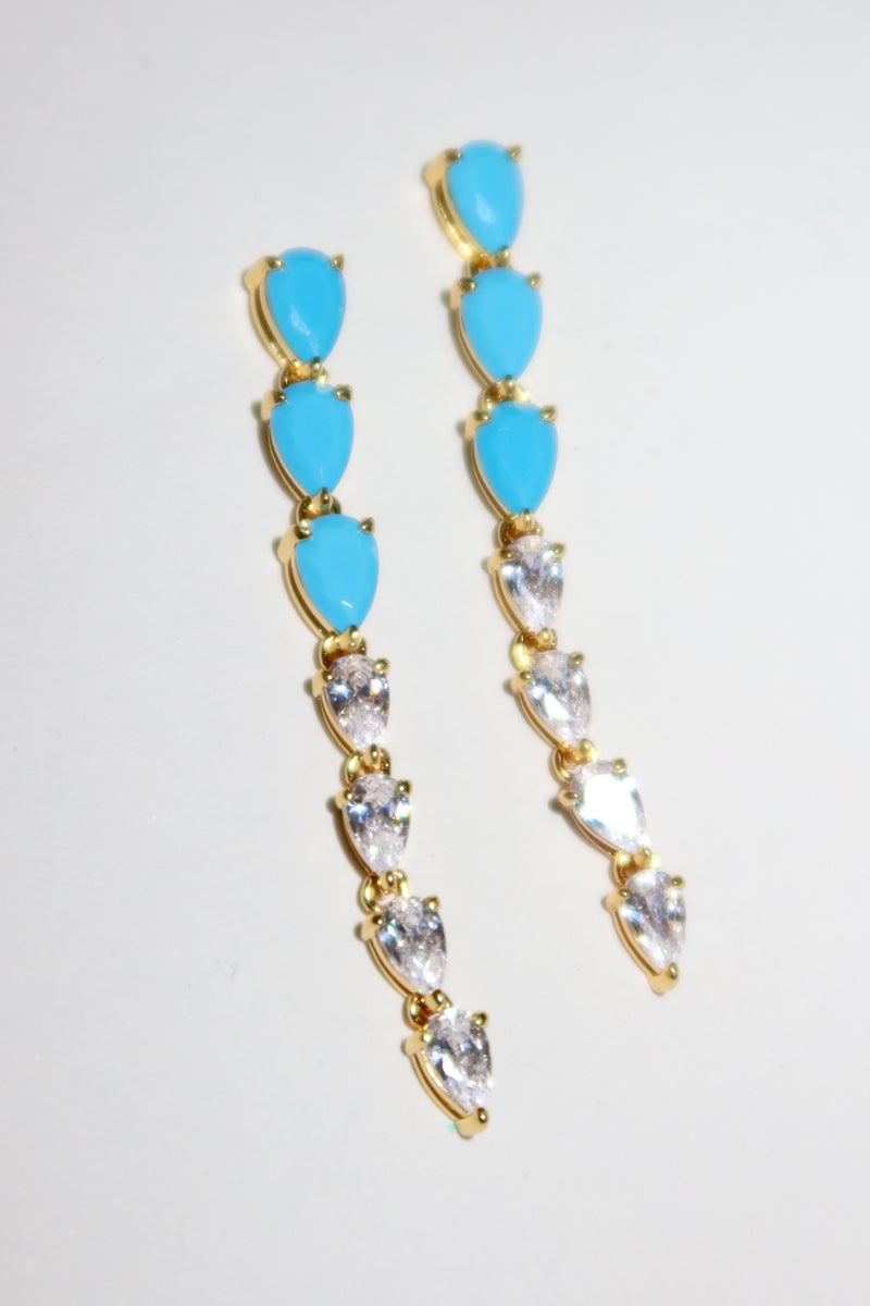 Persian Turquoise Drop Earring - Long