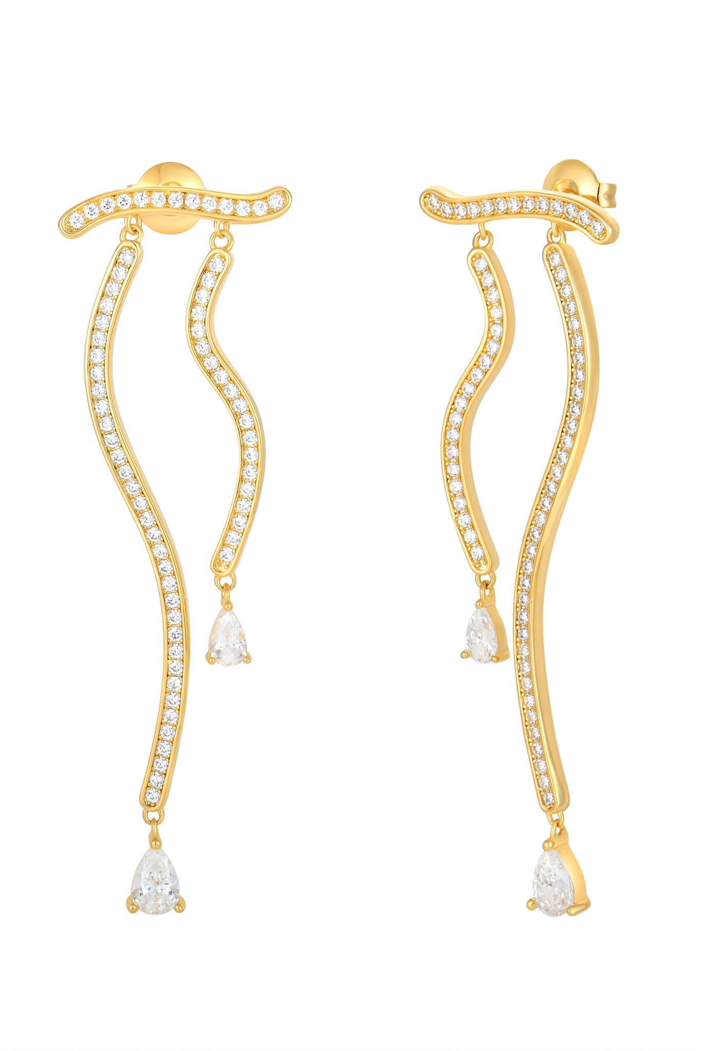 Dune Mirage Long Drop Earrings - Gold
