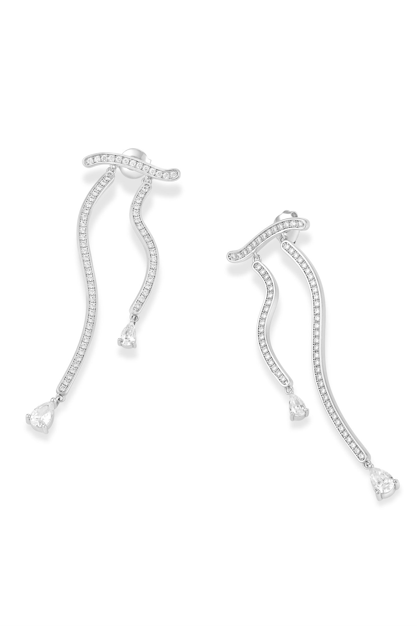 Dune Mirage Long Drop Earrings - White