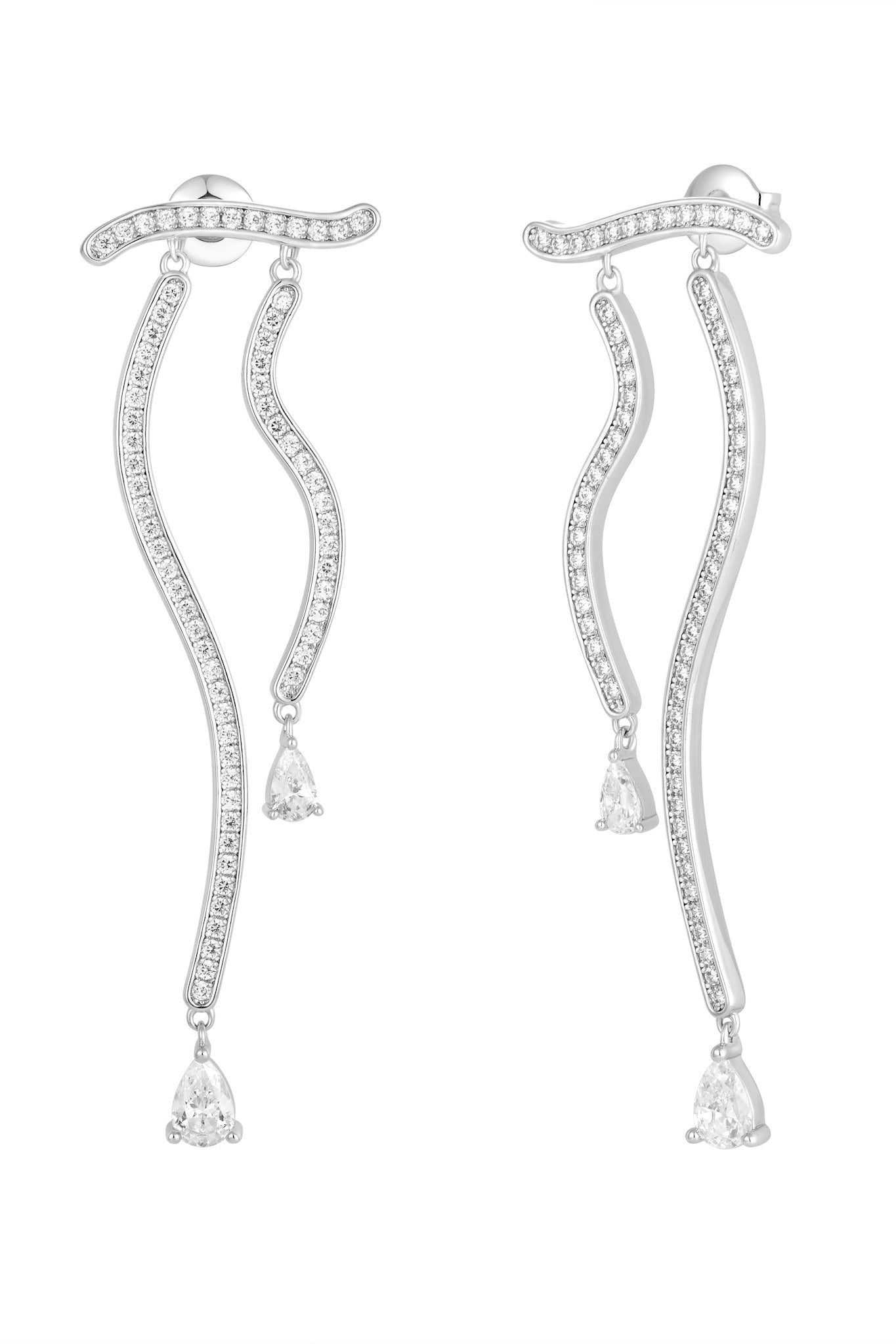 Dune Mirage Long Drop Earrings - White