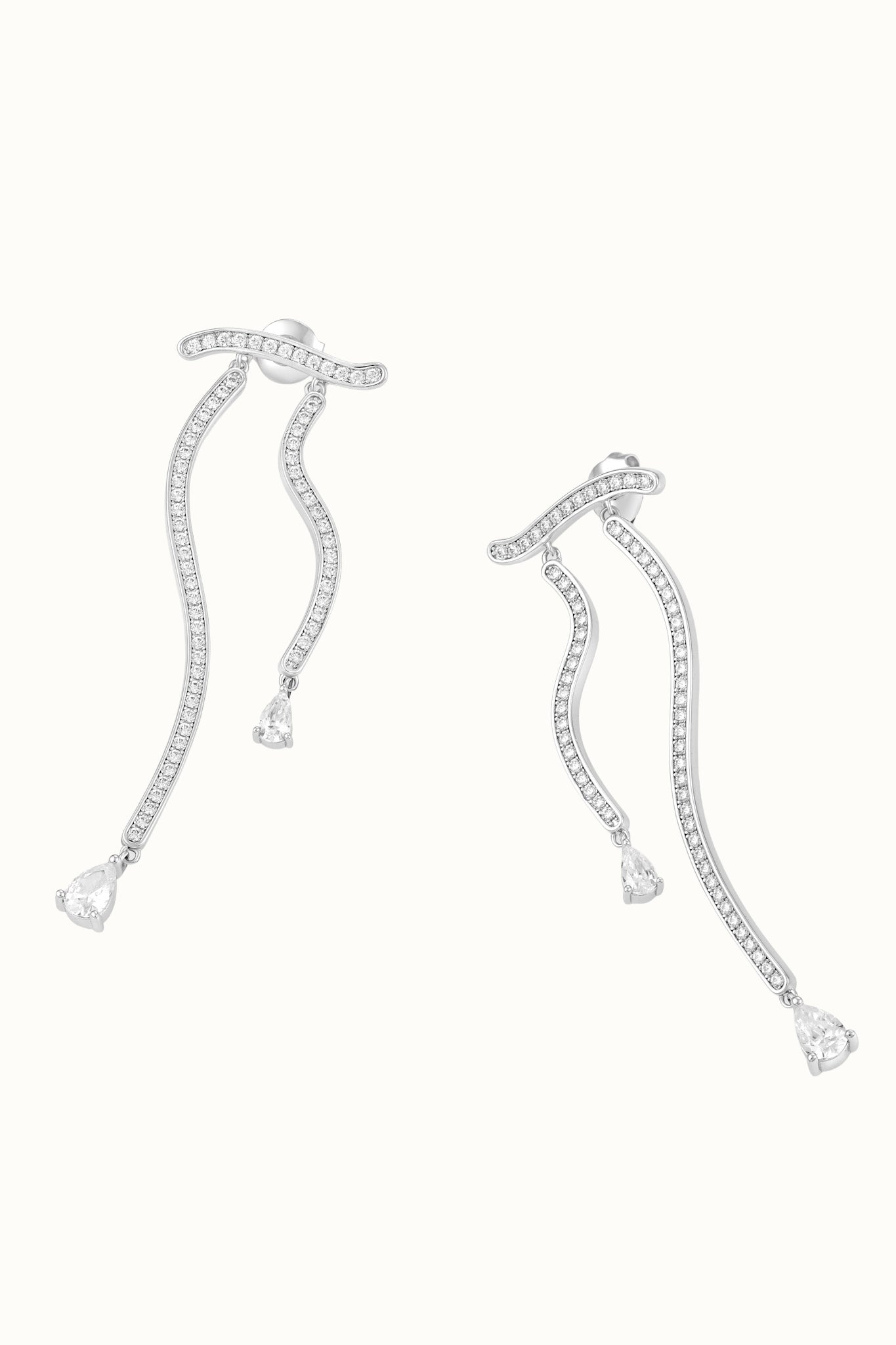 Dune Mirage Long Drop Earrings - White