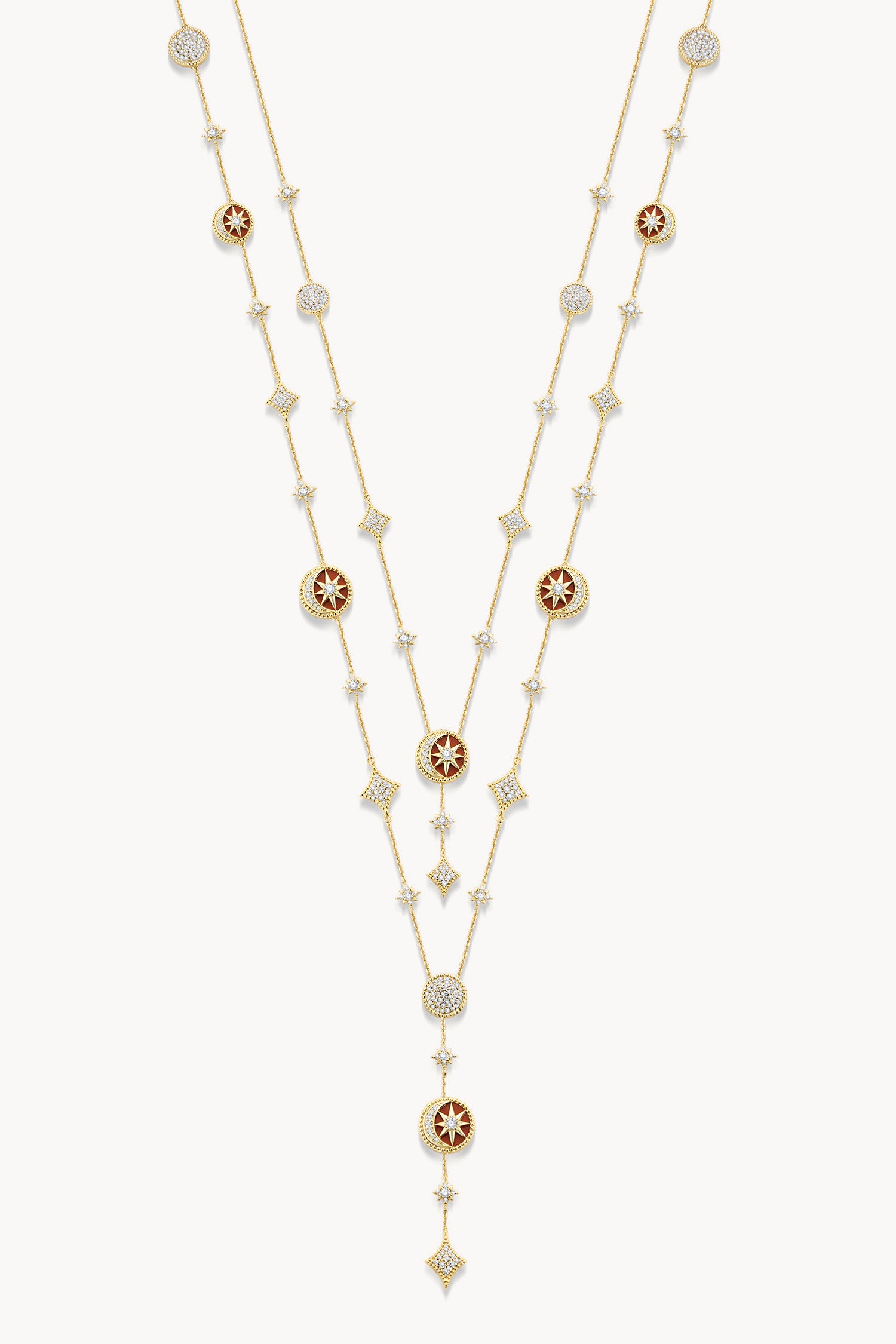 Desert Tale Double Layer Long Necklace - Red Jasper