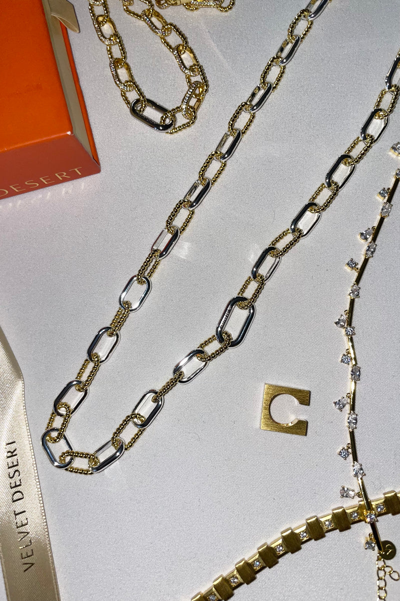 Kate Gold Cable Link Chain Necklace - Long