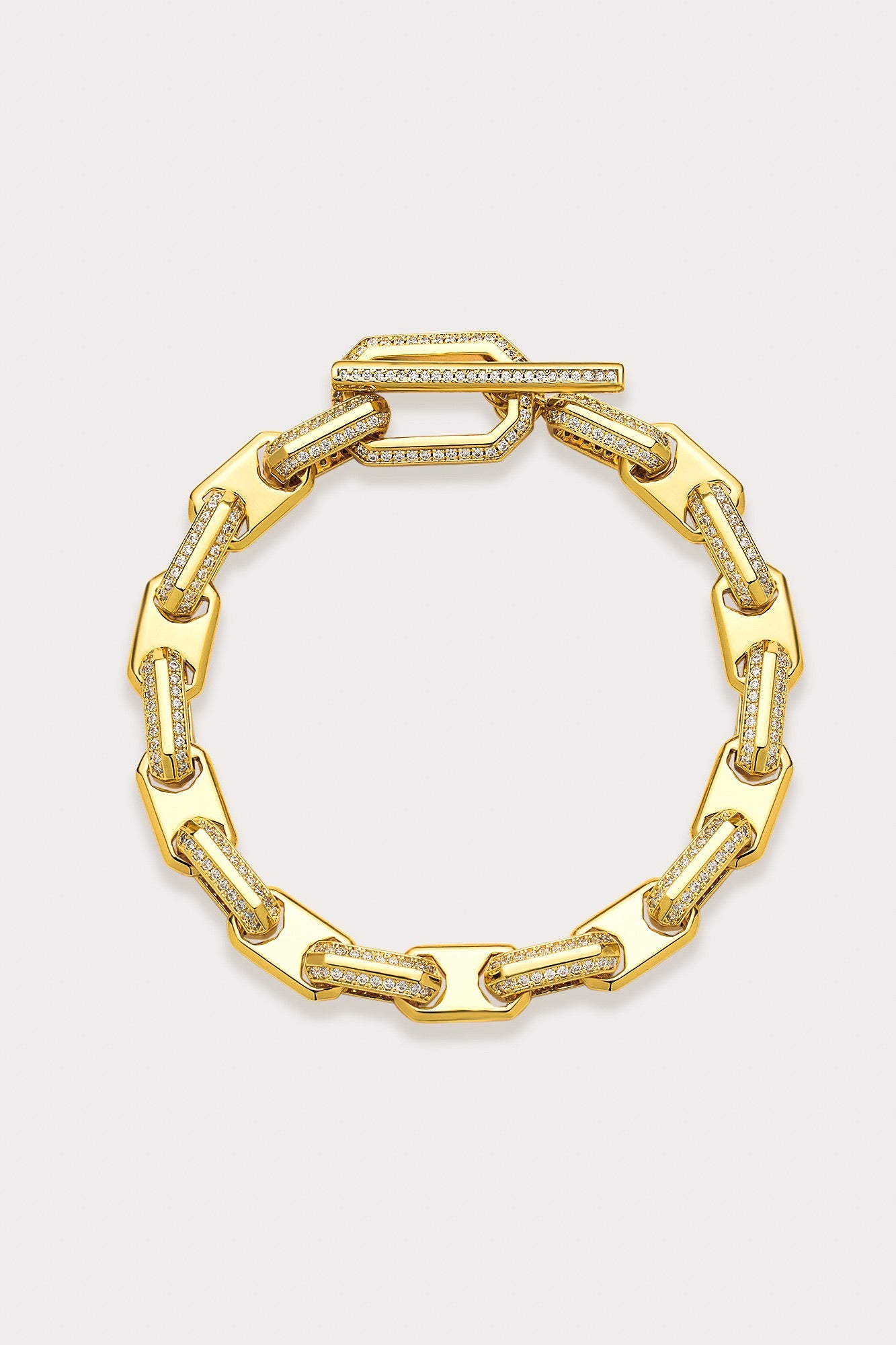 Link Chain Bracelet Gold سوار سلسلة حلقات ذهبي 