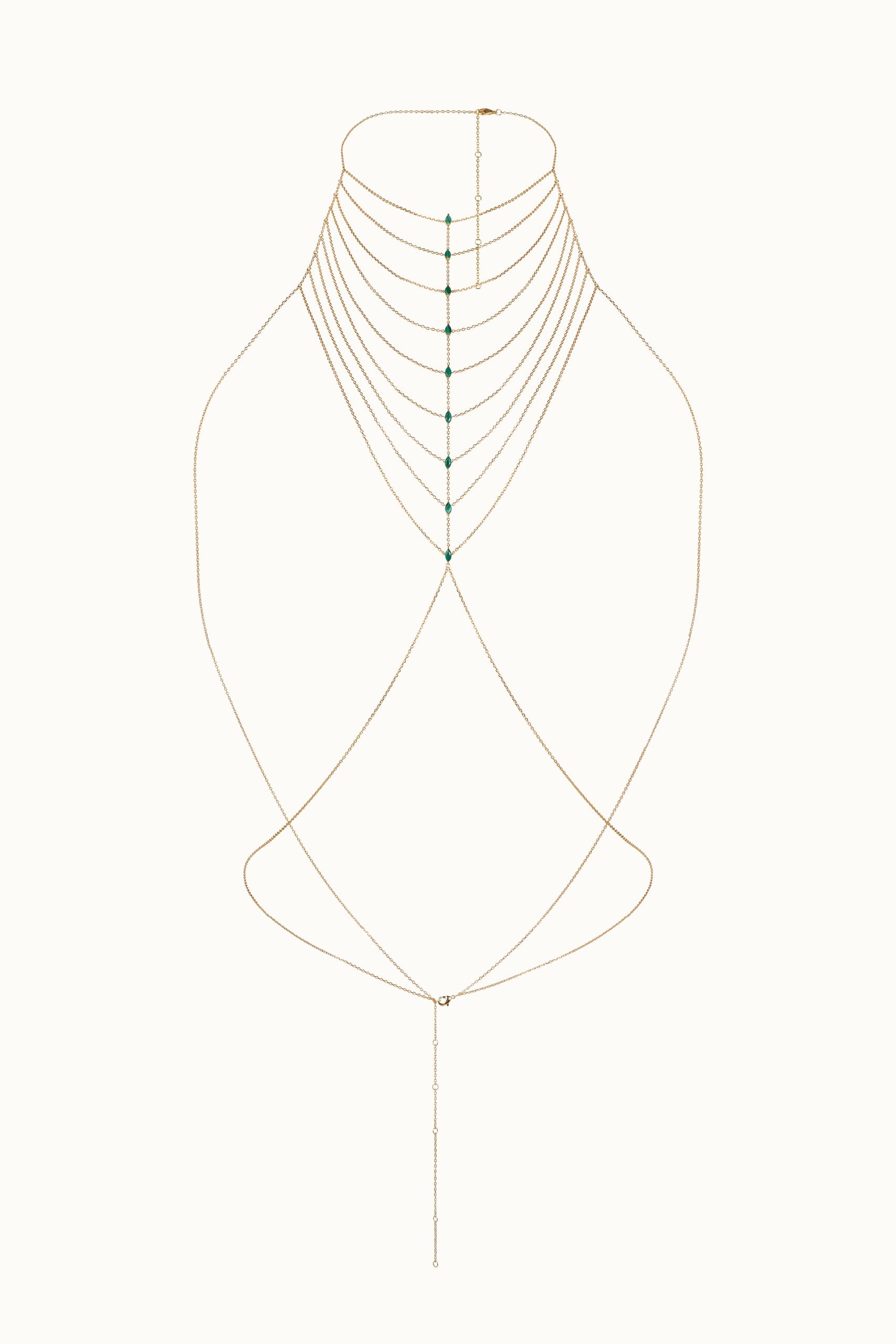 Mistress of the Night Body Chain - Malachite - i