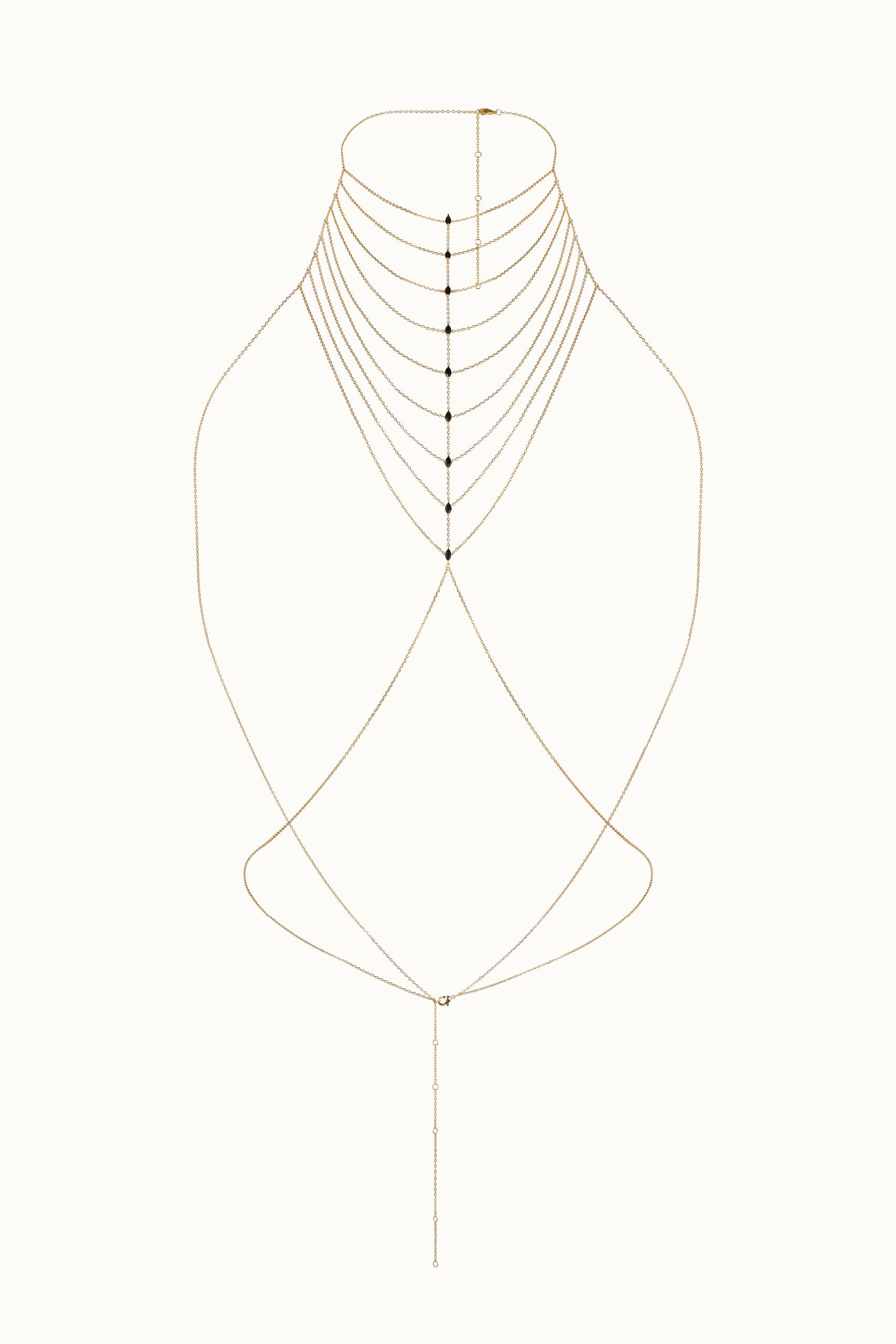 Mistress of the Night Body Chain - Onyx - i