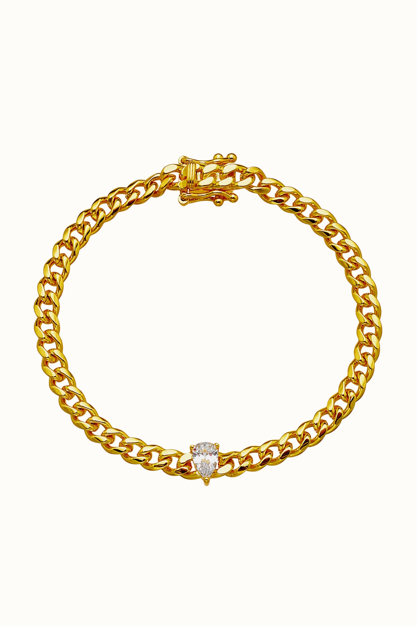 Nala Teardrop Cuban Chain Bracelet