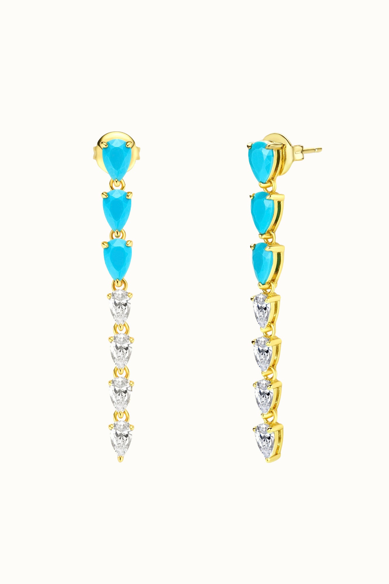 Persian Turquoise Drop Earring - Long