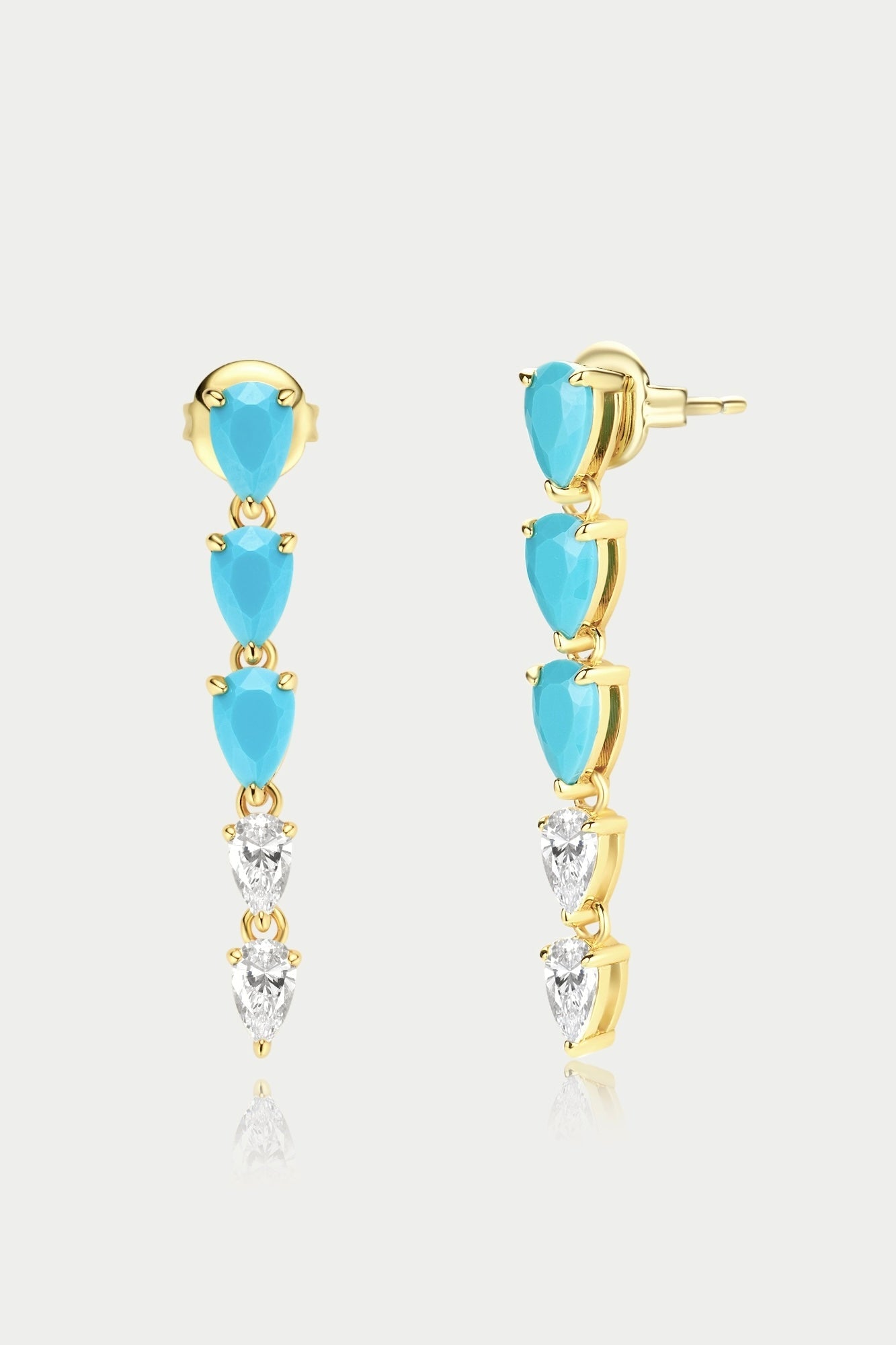 Persian Turquoise Drop Earring - Short    قرط متدلي قصير بحجر الفيروز الفارسي