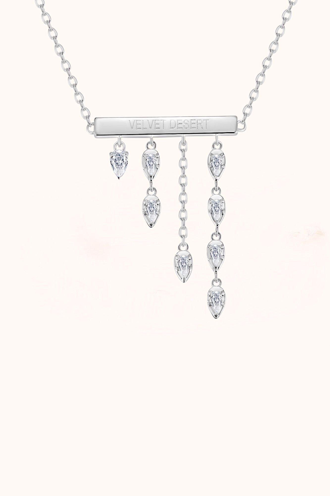 Silver North Lines Drop Necklace  عقد سيلفر نورث لاينز دروب