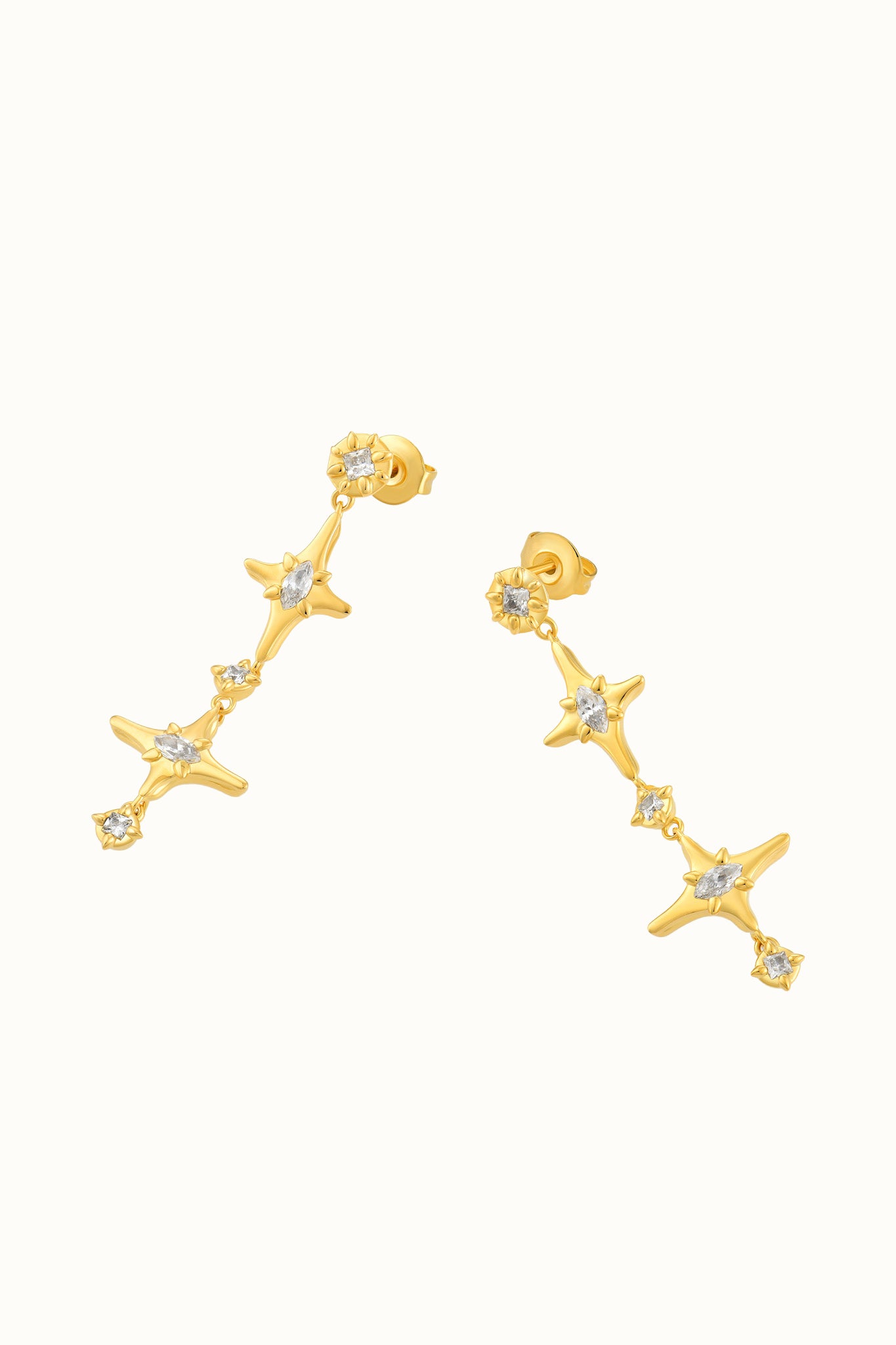 Sparkle Drop Gold Earrings