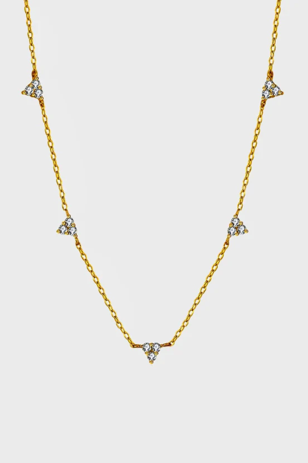  Tri-Stone Charm Necklace قلادة سحرية ثلاثية الأحجار