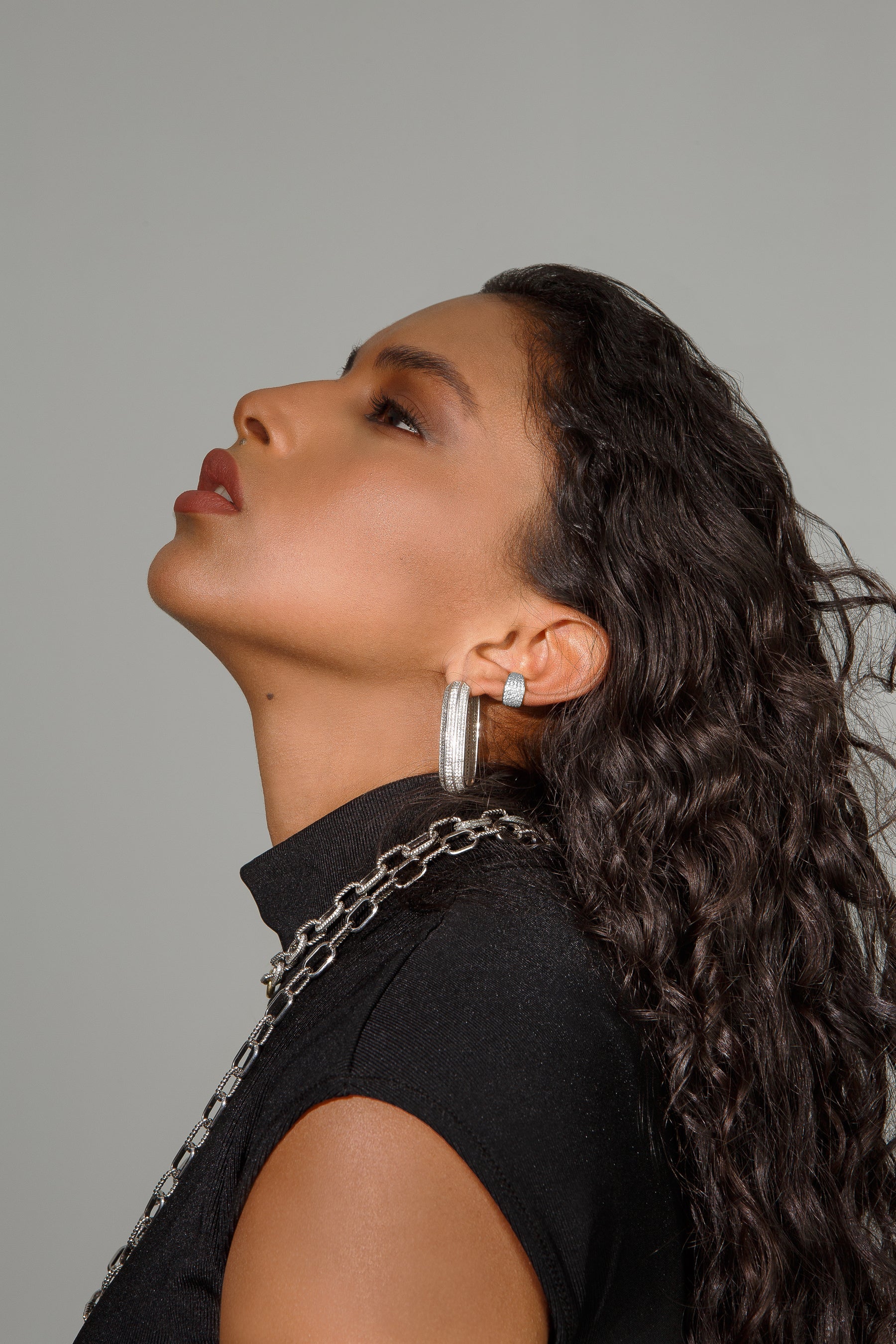 Comet ear Cuff Silver أقراط أذن كوميت باللون الفضي
