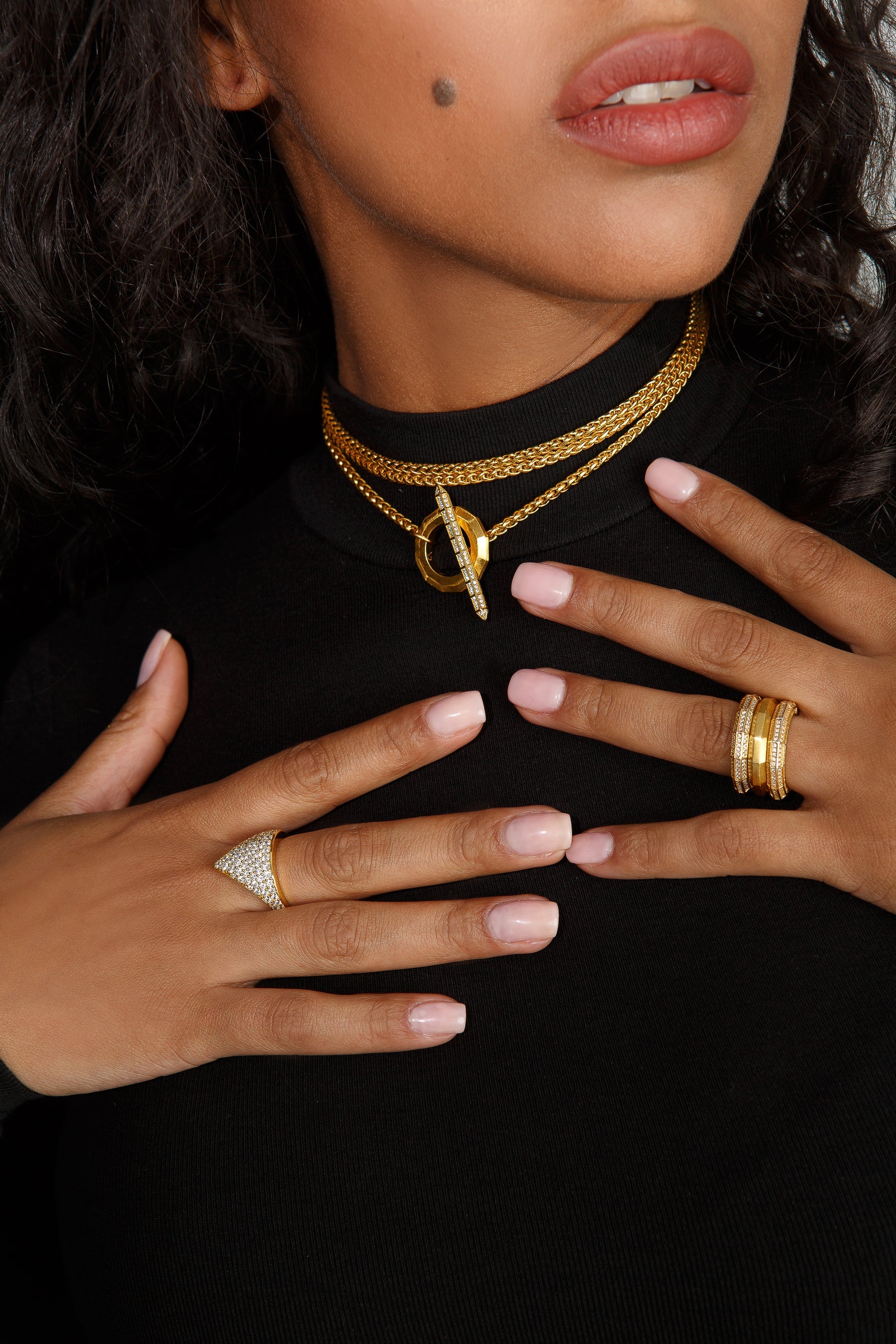 Hex matte Ring خاتم بافيه غير لامع