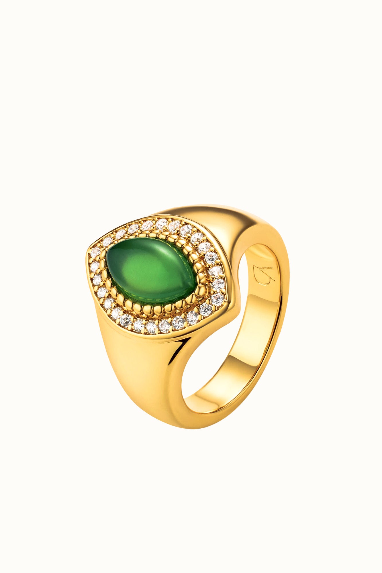Zuraida Green Agate Signet Ring