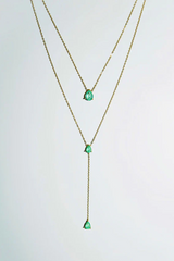  Green Capri Layered Necklace قلادة كابري الخضراء متعددة الطبقات