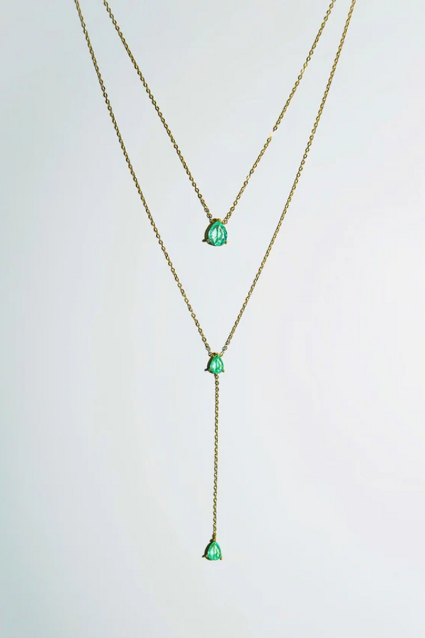 Green Capri Layered Necklace