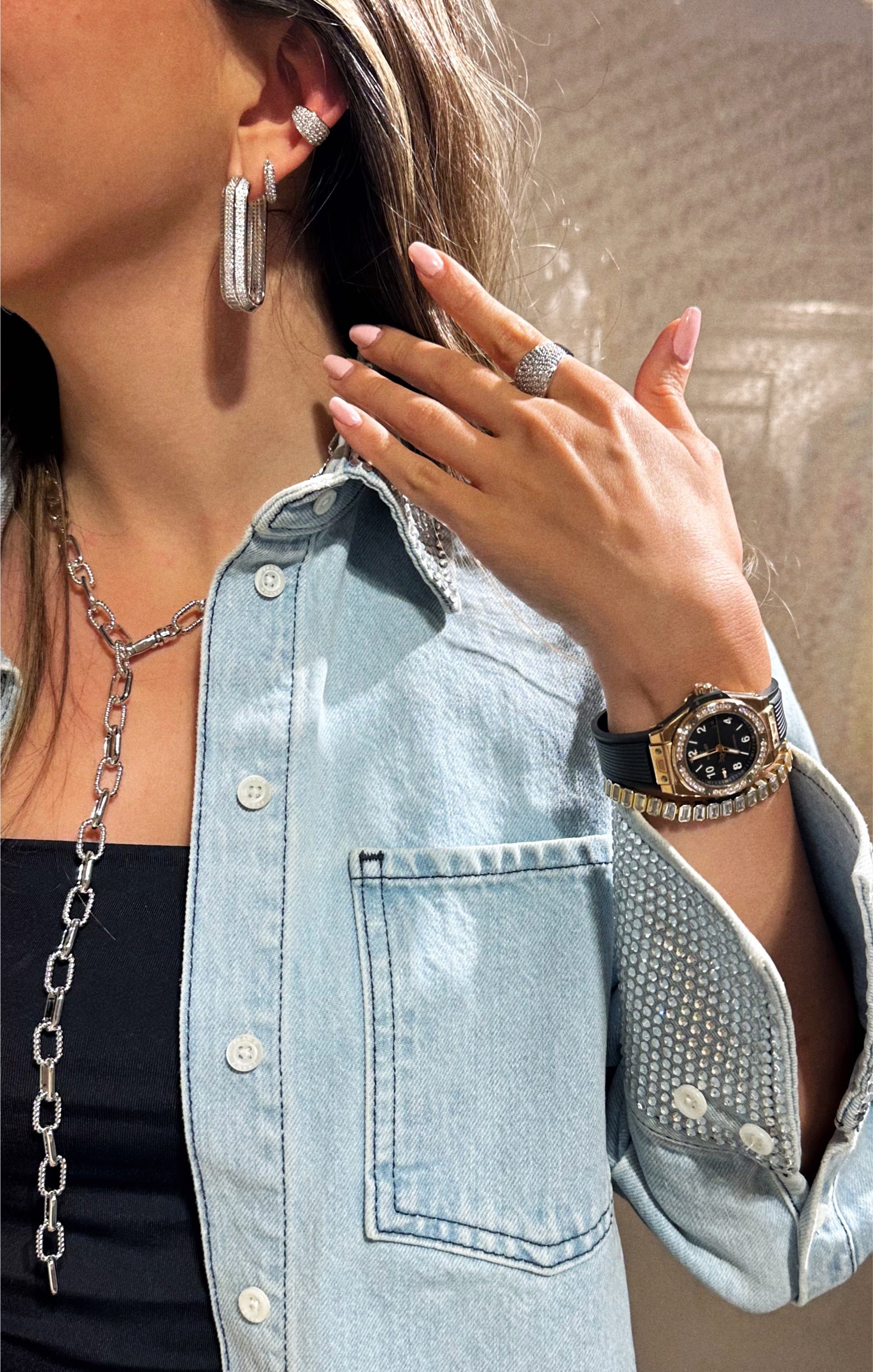 Kate Cable Link Long Chain Necklace عقد كيت بحلقات طويلة