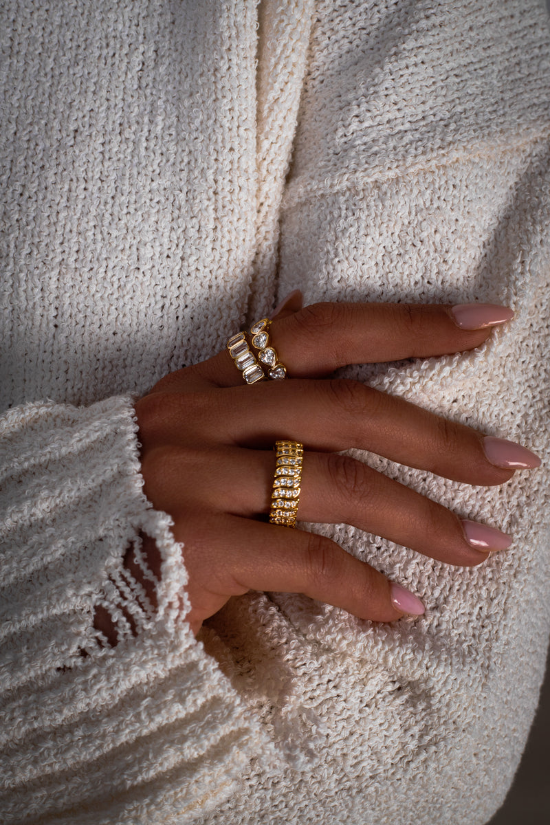 Gold Framed Baguette Ring