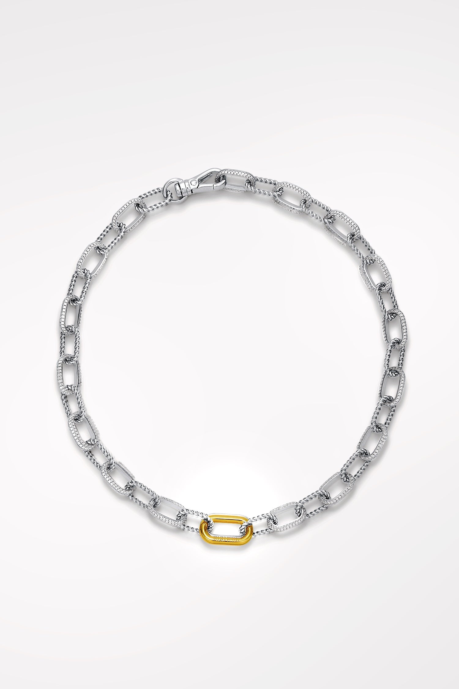 Kate Cable Link Pavé Chain Necklace  عقد كيت بحلقات مختصرة