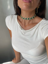 Diana Green Agate Choker Necklace