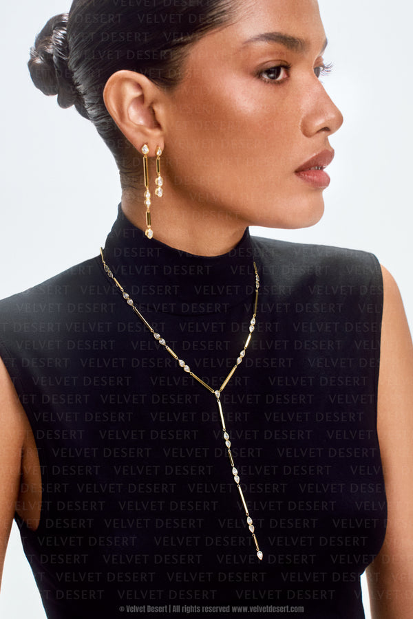 Lia Hex Drop Earrings Small - Velvet Desert