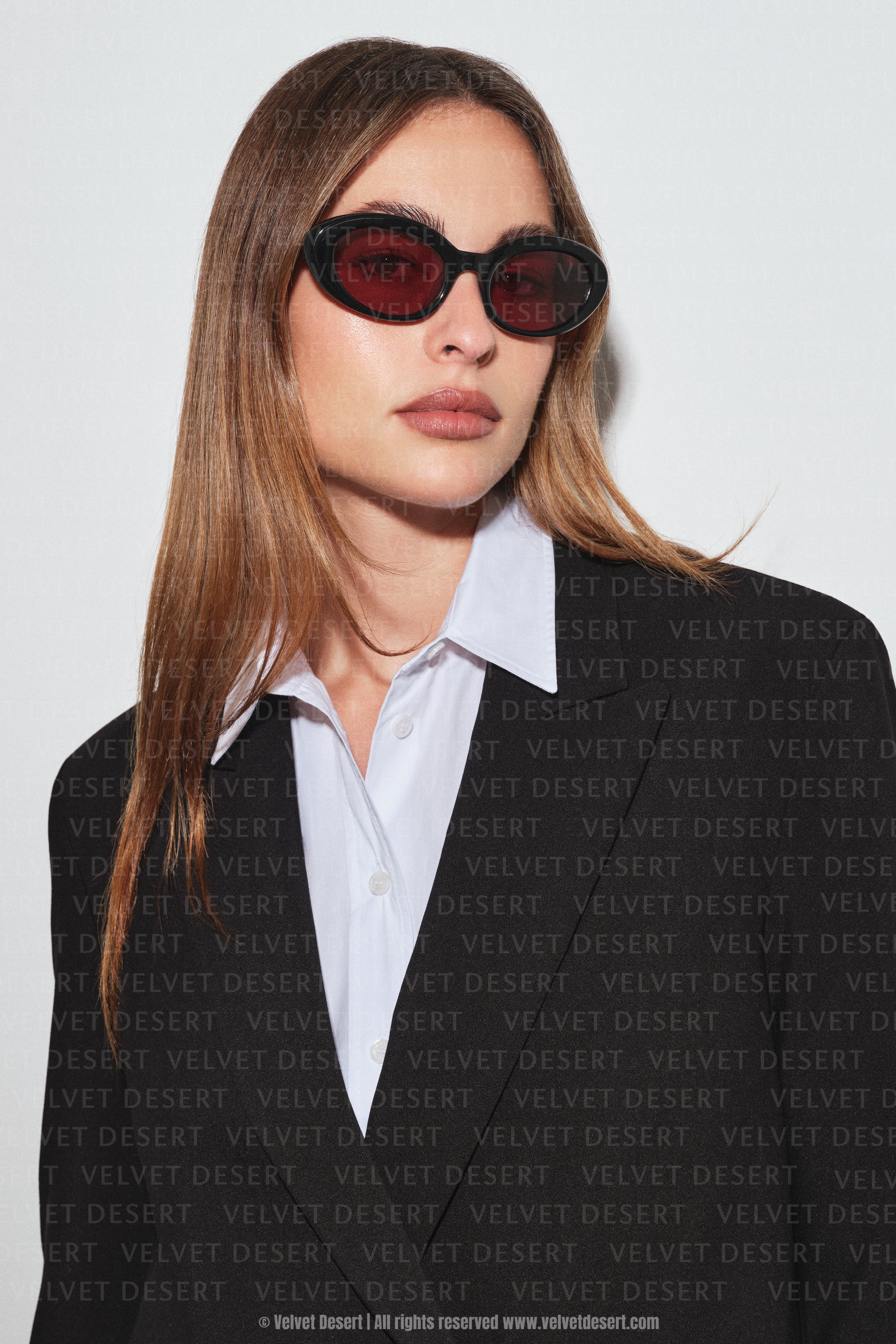Cat Oval Acetate Sunglasses BLACK