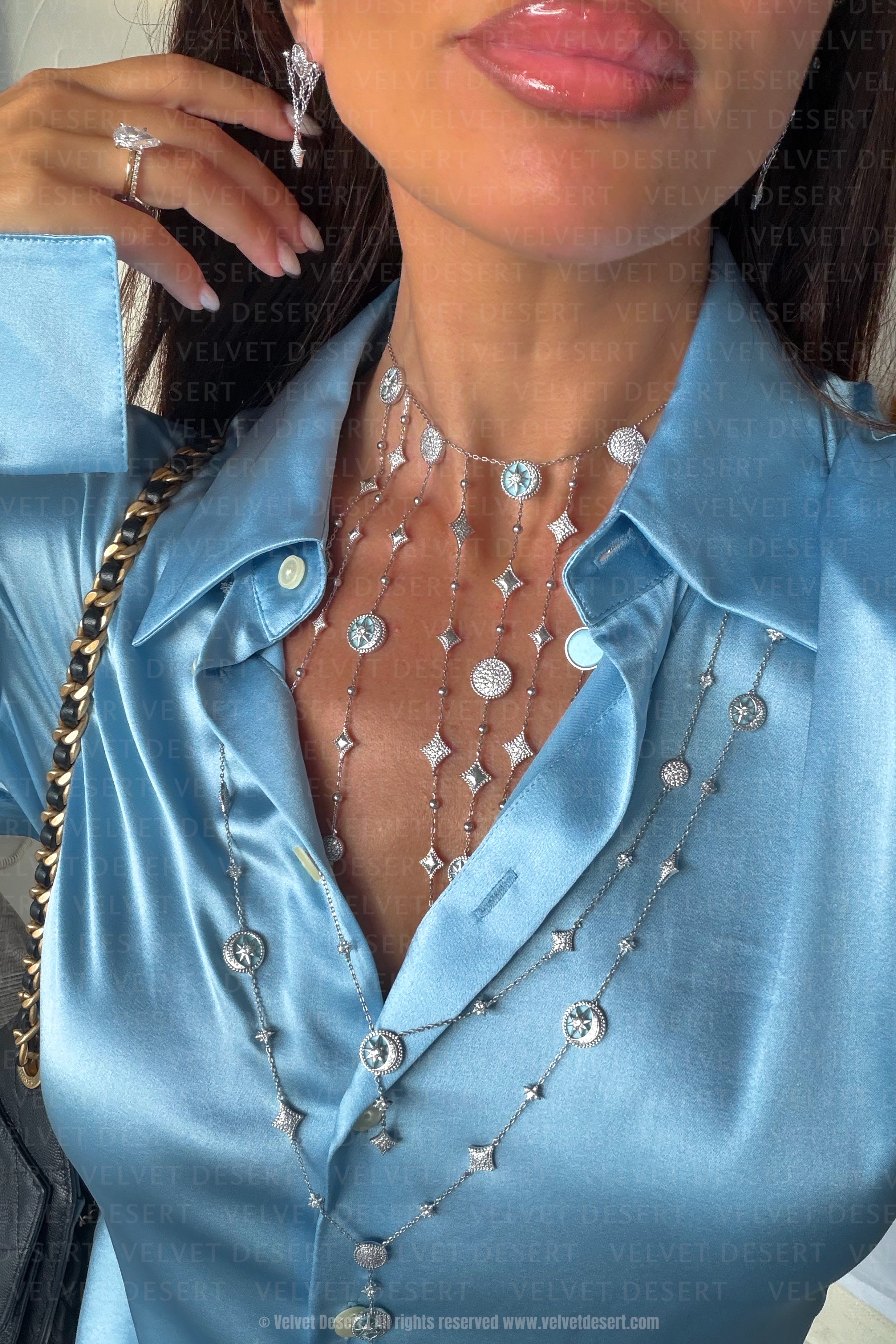 Desert Tale Rain Necklace - Sama Blue