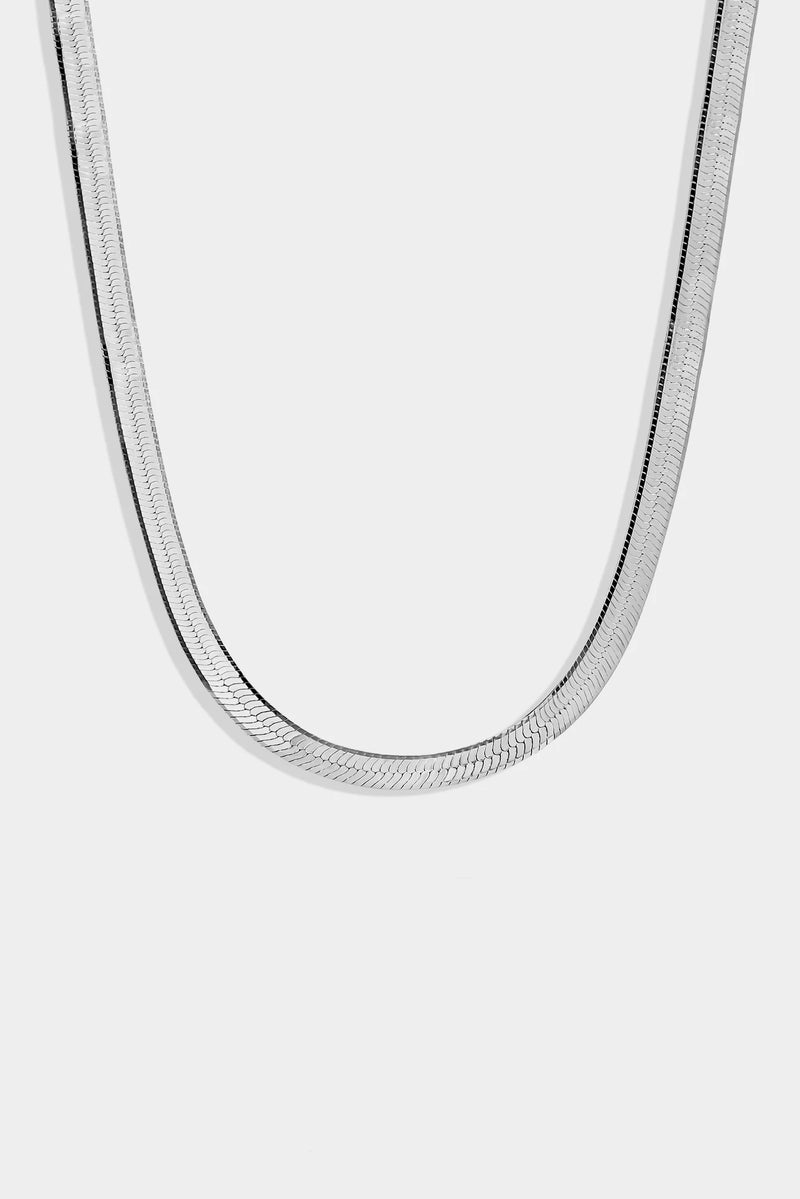 Tala Silver Herringbone Chain Necklace