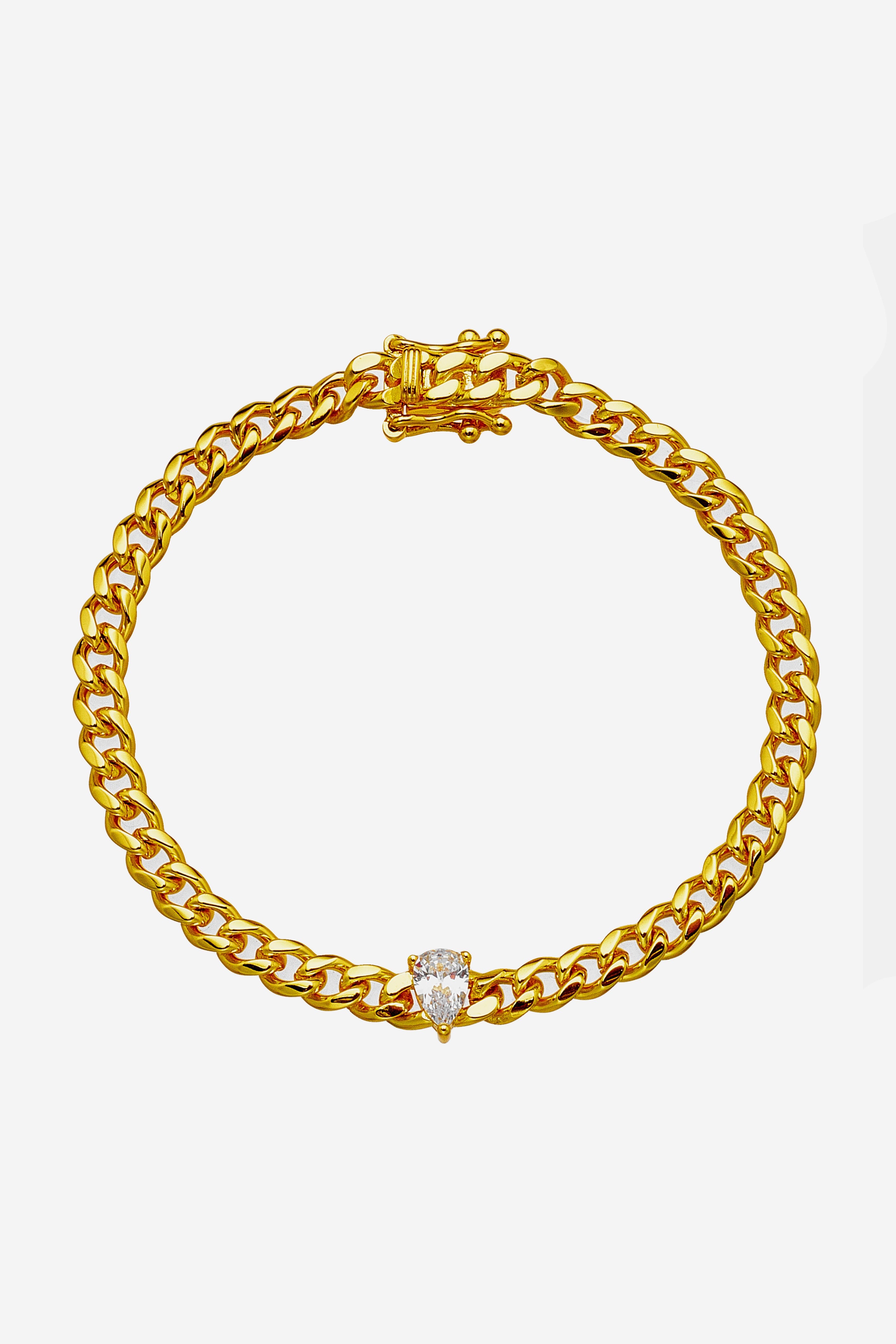  Nala Teardrop Cuban Chain Bracelet سوار نالا بشكل دمعه