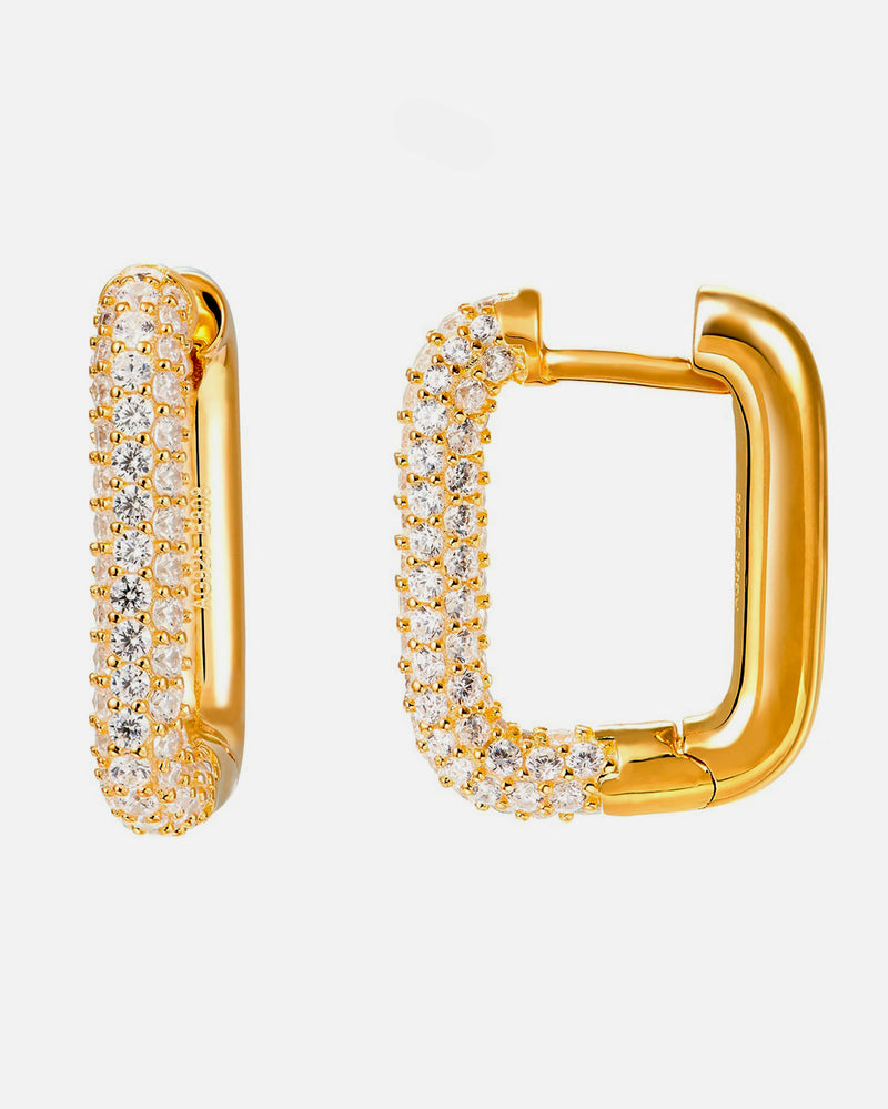 Lia Bold Pavé Oval Hoops