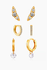 Paris Ear Glam Set x 3 Pairs