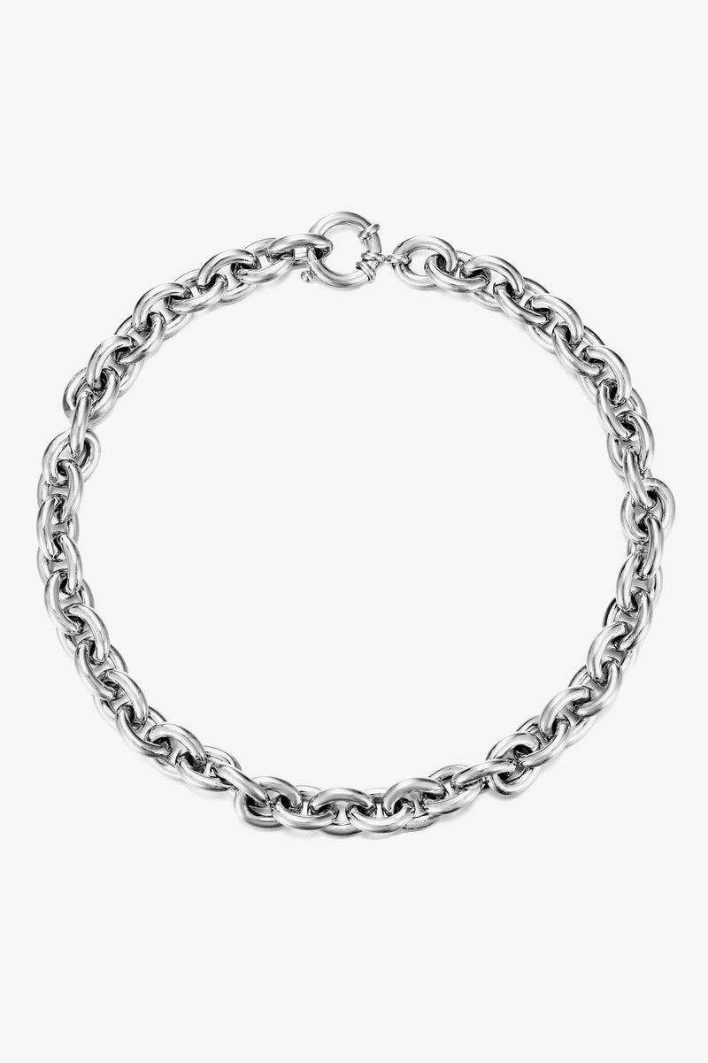 Dona Chunky Link Chain Necklace Rhodium