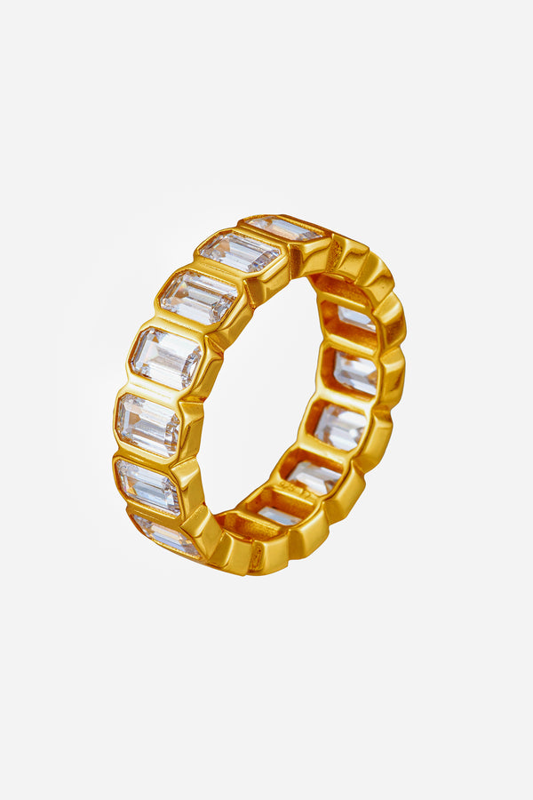  Gold Framed Baguette Ring خاتم باغيت بإطار ذهبي