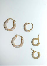 Sicily Mini Pavé Hoops - Gold