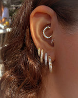  Sicily Mini Pavé Hoops - Gold  أقراط سيسيلي ميني بافيه - ذهبية