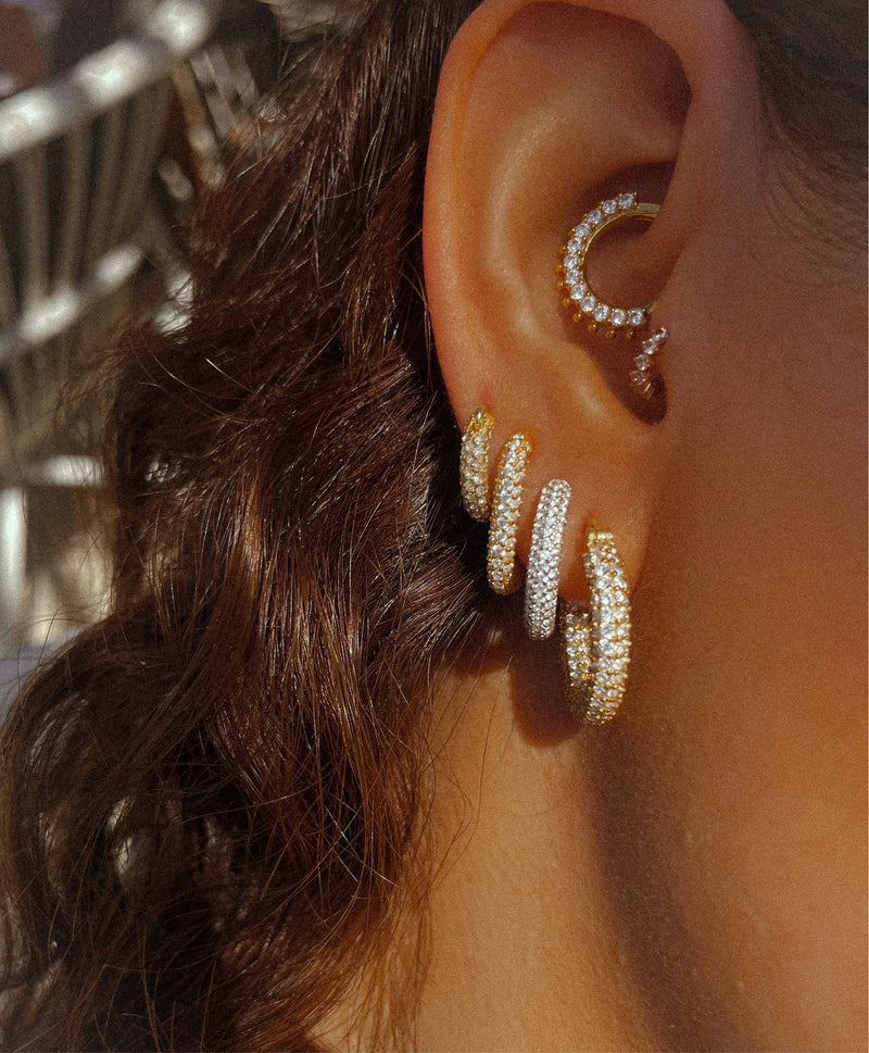 Lia Bold Pavé Oval Hoops