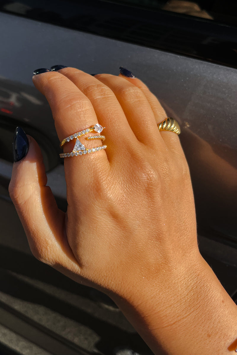 Horse Eye Stone Swirl Ring Band